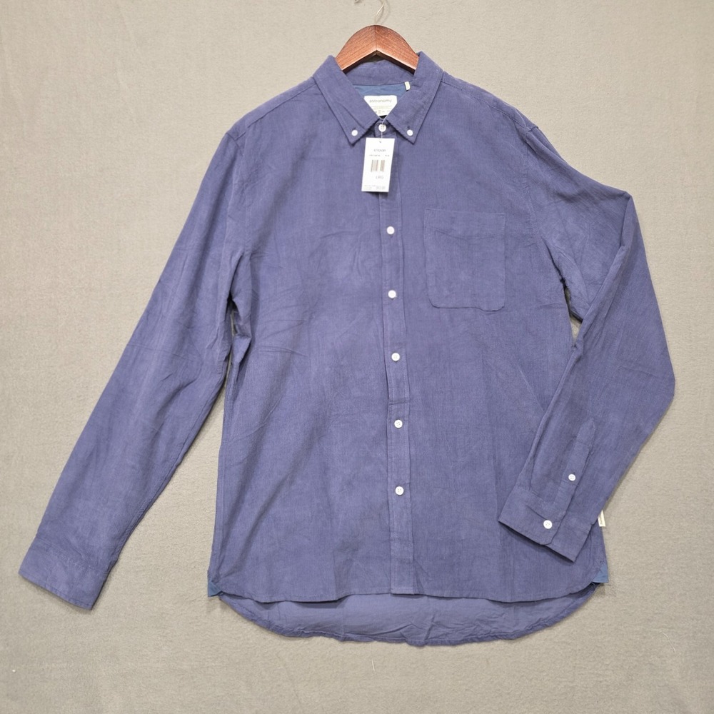 Astronomy Mens Blue Long‎ Sleeve Button Up Shirt Size Large NWT